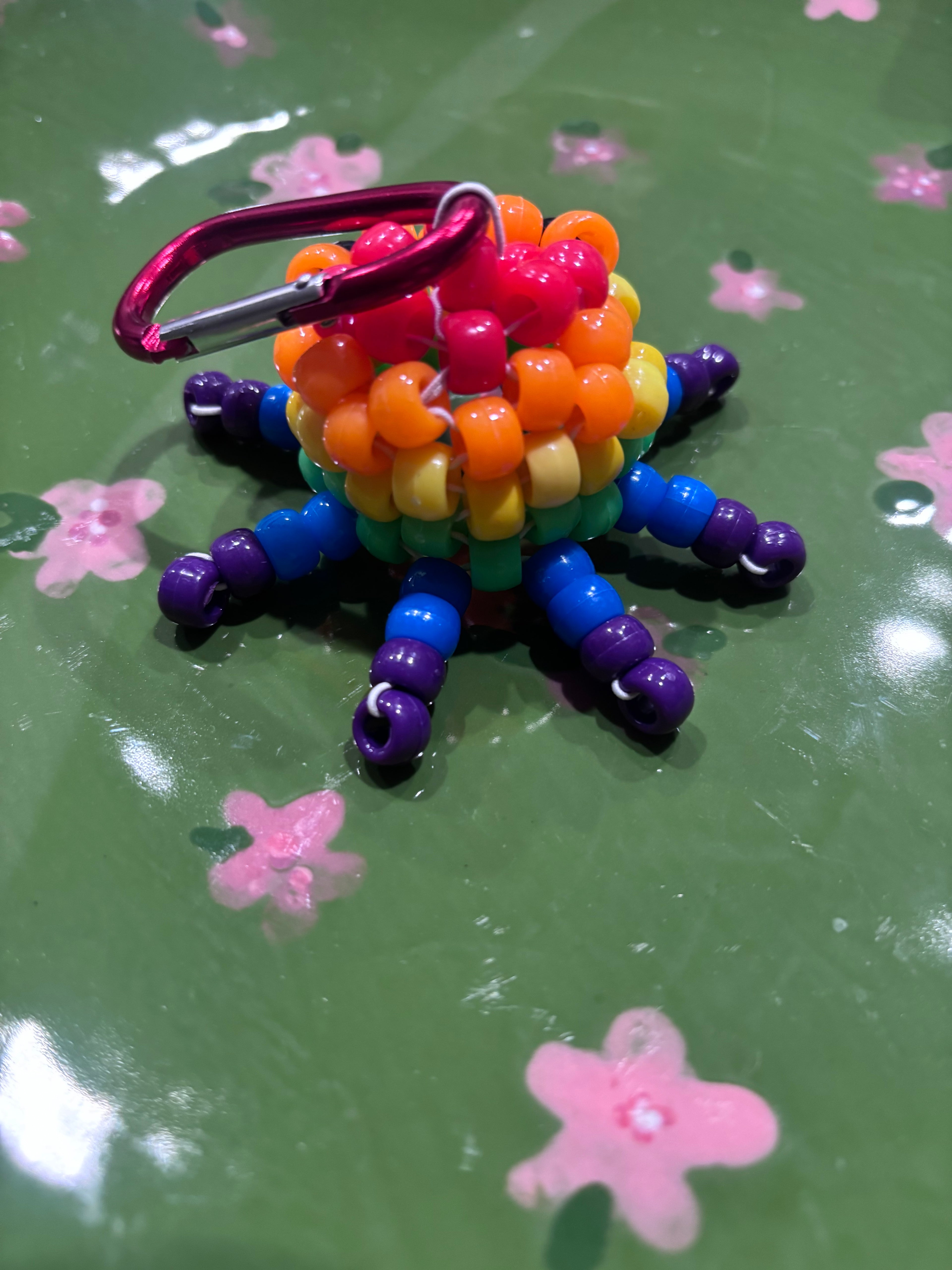 Rainbow Kandi Octopus Keychain
